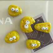 Jauns oriģināls dizains 3D cietais Kawaii siera pārtikas ledusskapja magnēti modes sveķu cietās plastmasas ledusskapja magnēts mājas dekorēšana