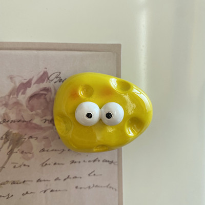 Jauns oriģināls dizains 3D cietais Kawaii siera pārtikas ledusskapja magnēti modes sveķu cietās plastmasas ledusskapja magnēts mājas dekorēšana
