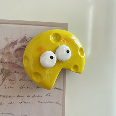 Jauns oriģināls dizains 3D cietais Kawaii siera pārtikas ledusskapja magnēti modes sveķu cietās plastmasas ledusskapja magnēts mājas dekorēšana