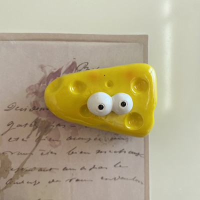 Jauns oriģināls dizains 3D cietais Kawaii siera pārtikas ledusskapja magnēti modes sveķu cietās plastmasas ledusskapja magnēts mājas dekorēšana