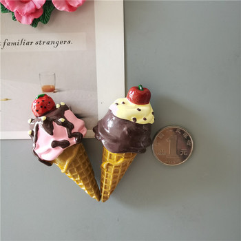 Купете 5 Вземете 1 3D симулация Храна Сладка фунийка Сладолед Choc-led Resin Хладилник Магнит Сладкиши Производство на едро