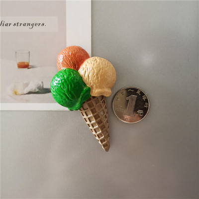 Iegādājieties 5 Saņemiet 1 3D simulācijas ēdienu, jauks konusveida saldējums, šokolādes-ledus sveķu ledusskapis, magnēts, saldumi, vairumtirdzniecība, ražošana