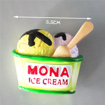 Iegādājieties 5 Saņemiet 1 3D simulācijas ēdienu, jauks konusveida saldējums, šokolādes-ledus sveķu ledusskapis, magnēts, saldumi, vairumtirdzniecība, ražošana