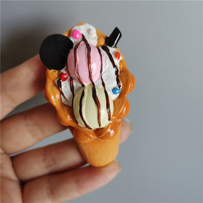 Iegādājieties 5 Saņemiet 1 3D simulācijas ēdienu, jauks konusveida saldējums, šokolādes-ledus sveķu ledusskapis, magnēts, saldumi, vairumtirdzniecība, ražošana