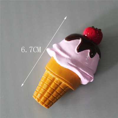 Iegādājieties 5 Saņemiet 1 3D simulācijas ēdienu, jauks konusveida saldējums, šokolādes-ledus sveķu ledusskapis, magnēts, saldumi, vairumtirdzniecība, ražošana