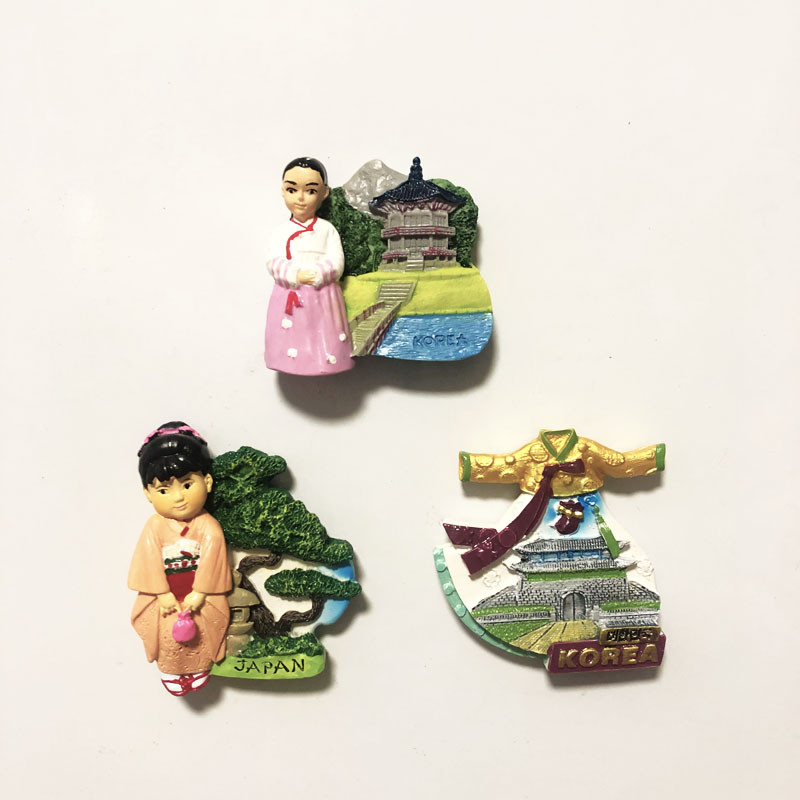 Ledusskapja magnēti Polija krakova pils Japāna Brisele Koreja Vogts Bauernhof Kipra Ledusskapja magnēts Uzlīme Pasaules ceļojumu suvenīrs