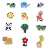 12gab/partija Koka 3D ledusskapja magnēts Dzīvnieku multeņu uzlīmes Bērnu rotaļlietas bērniem Izdari tāfeles sīkrīks Bērnu izglītojoša virtuve