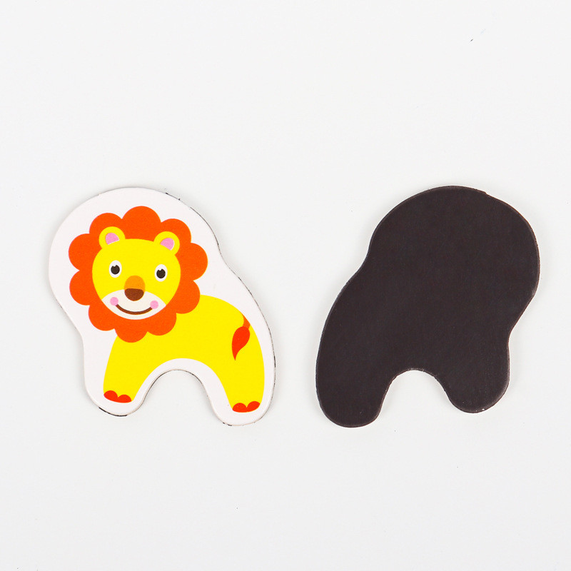 12gab/partija Koka 3D ledusskapja magnēts Dzīvnieku multeņu uzlīmes Bērnu rotaļlietas bērniem Izdari tāfeles sīkrīks Bērnu izglītojoša virtuve