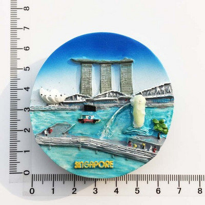 Singapore Magnet pentru frigider Suveniruri Atracții Punch Merlion Turist 3d Fluorescent Autocolante magnetice pentru frigider Colecție Cadouri
