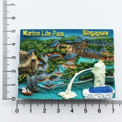 Singapore Magnet pentru frigider Suveniruri Atracții Punch Merlion Turist 3d Fluorescent Autocolante magnetice pentru frigider Colecție Cadouri