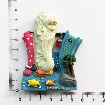 Singapore Magnet pentru frigider Suveniruri Atracții Punch Merlion Turist 3d Fluorescent Autocolante magnetice pentru frigider Colecție Cadouri