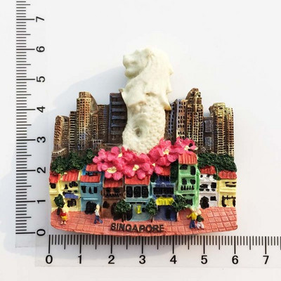 Singapore Magnet pentru frigider Suveniruri Atracții Punch Merlion Turist 3d Fluorescent Autocolante magnetice pentru frigider Colecție Cadouri