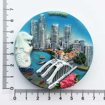 Singapore Magnet pentru frigider Suveniruri Atracții Punch Merlion Turist 3d Fluorescent Autocolante magnetice pentru frigider Colecție Cadouri