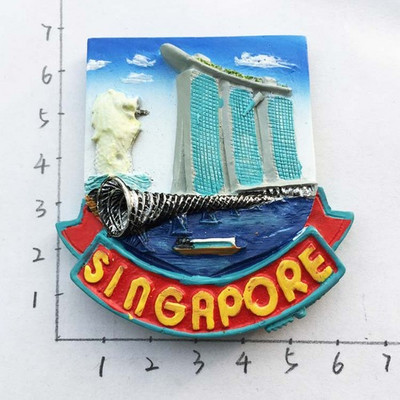 Singapore Magnet pentru frigider Suveniruri Atracții Punch Merlion Turist 3d Fluorescent Autocolante magnetice pentru frigider Colecție Cadouri