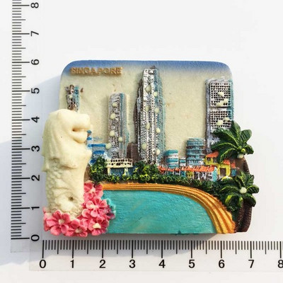 Singapore Magnet pentru frigider Suveniruri Atracții Punch Merlion Turist 3d Fluorescent Autocolante magnetice pentru frigider Colecție Cadouri