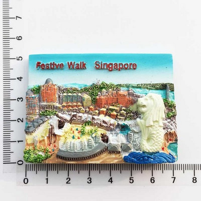 Singapore Magnet pentru frigider Suveniruri Atracții Punch Merlion Turist 3d Fluorescent Autocolante magnetice pentru frigider Colecție Cadouri