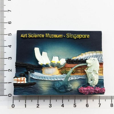 Singapore Magnet pentru frigider Suveniruri Atracții Punch Merlion Turist 3d Fluorescent Autocolante magnetice pentru frigider Colecție Cadouri