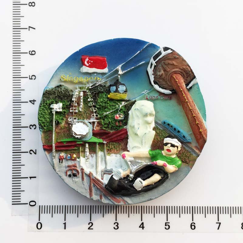 Singapūras ledusskapja magnēts, suvenīri Atrakcijas Punch Merlion 3D tūristu dienasgaismas magnētiskās ledusskapja uzlīmes kolekcijas dāvanas