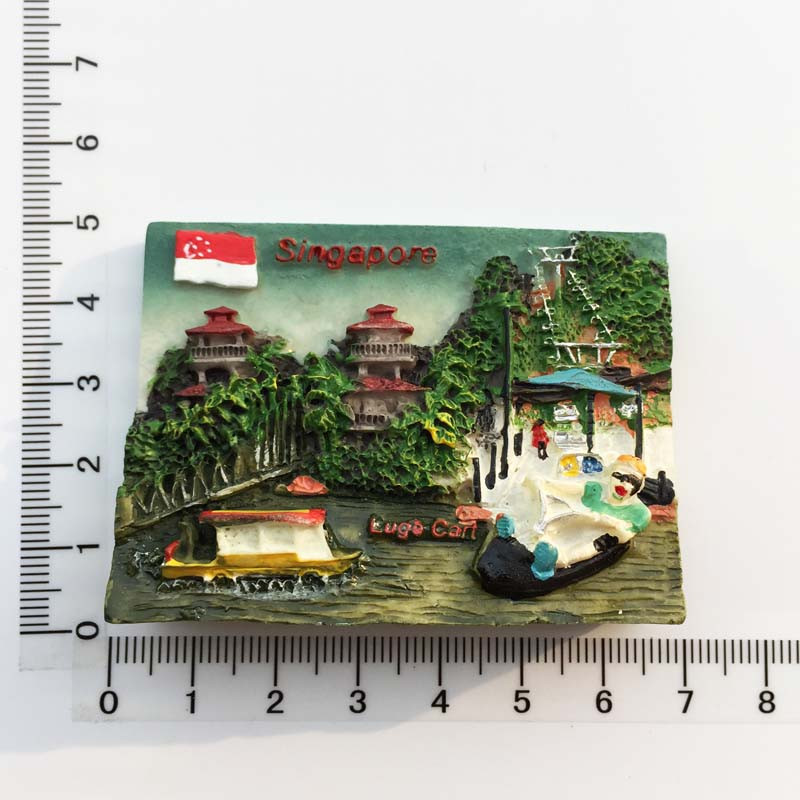 Singapūras ledusskapja magnēts, suvenīri Atrakcijas Punch Merlion 3D tūristu dienasgaismas magnētiskās ledusskapja uzlīmes kolekcijas dāvanas