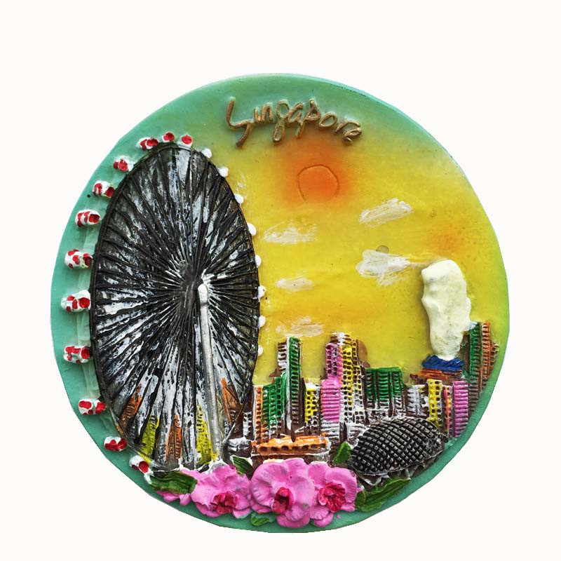 Singapūras ledusskapja magnēts, suvenīri Atrakcijas Punch Merlion 3D tūristu dienasgaismas magnētiskās ledusskapja uzlīmes kolekcijas dāvanas