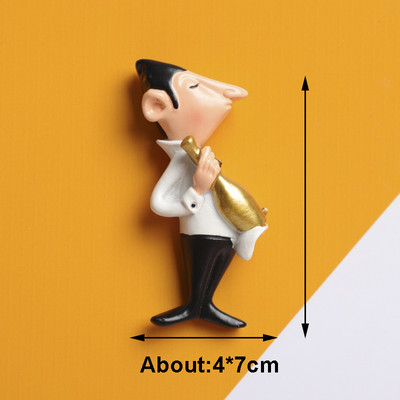 Jauki 3D ledusskapja magnēti Kawaii šefpavāra multfilmas ledusskapja uzlīmes, mazi pavārsveķu magnētiskie ledusskapja magnēti mājas virtuves dekorēšanai