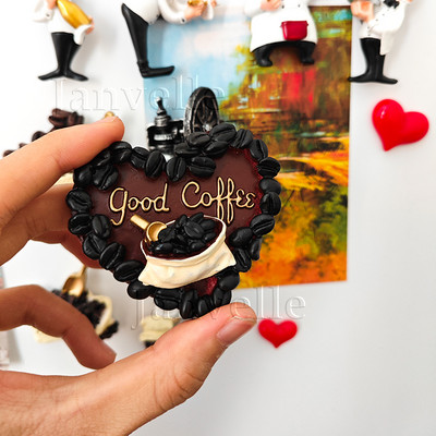 Jauki 3D ledusskapja magnēti Kawaii šefpavāra multfilmas ledusskapja uzlīmes, mazi pavārsveķu magnētiskie ledusskapja magnēti mājas virtuves dekorēšanai