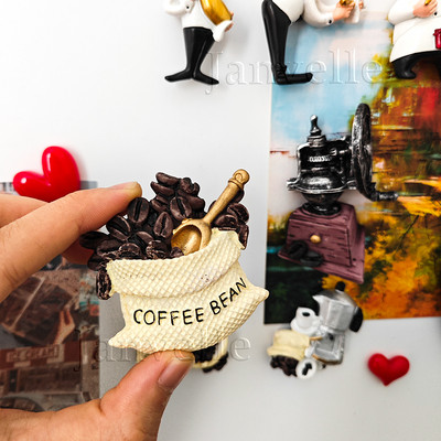 Jauki 3D ledusskapja magnēti Kawaii šefpavāra multfilmas ledusskapja uzlīmes, mazi pavārsveķu magnētiskie ledusskapja magnēti mājas virtuves dekorēšanai