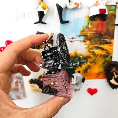 Jauki 3D ledusskapja magnēti Kawaii šefpavāra multfilmas ledusskapja uzlīmes, mazi pavārsveķu magnētiskie ledusskapja magnēti mājas virtuves dekorēšanai