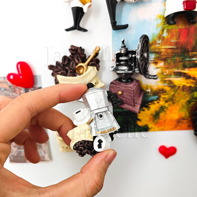 Jauki 3D ledusskapja magnēti Kawaii šefpavāra multfilmas ledusskapja uzlīmes, mazi pavārsveķu magnētiskie ledusskapja magnēti mājas virtuves dekorēšanai