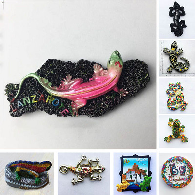 Spania Teneriffe Soparla Magnet pentru frigider Barcelona Lanzarote Ibiza Cameleon Animal Broasca Frigider Autocolante magnetice Cadou de calatorie