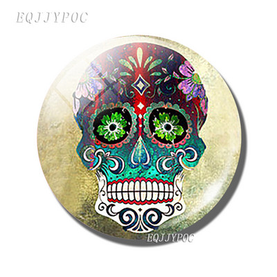 Candy Skull Fridge Magnet Mexican Ghost Festival Message Magnet 30 MM GlassMagnetic Ψυγείο Αυτοκόλλητα Θήκη σημειώσεων Διακόσμηση σπιτιού