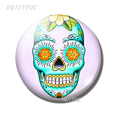 Candy Skull Fridge Magnet Mexican Ghost Festival Message Magnet 30 MM GlassMagnetic Ψυγείο Αυτοκόλλητα Θήκη σημειώσεων Διακόσμηση σπιτιού