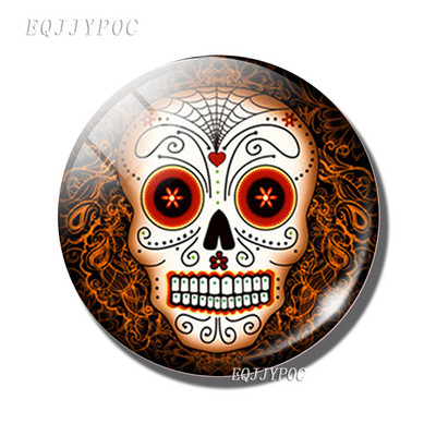 Candy Skull Fridge Magnet Mexican Ghost Festival Message Magnet 30 MM GlassMagnetic Ψυγείο Αυτοκόλλητα Θήκη σημειώσεων Διακόσμηση σπιτιού