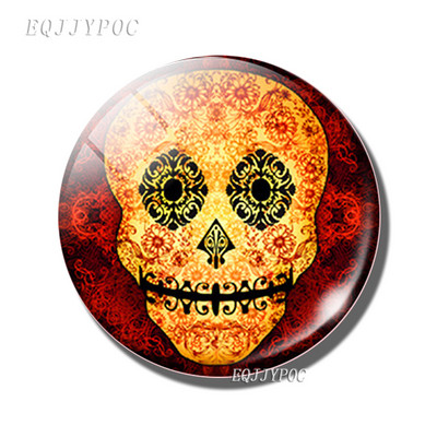 Candy Skull Fridge Magnet Mexican Ghost Festival Message Magnet 30 MM GlassMagnetic Ψυγείο Αυτοκόλλητα Θήκη σημειώσεων Διακόσμηση σπιτιού
