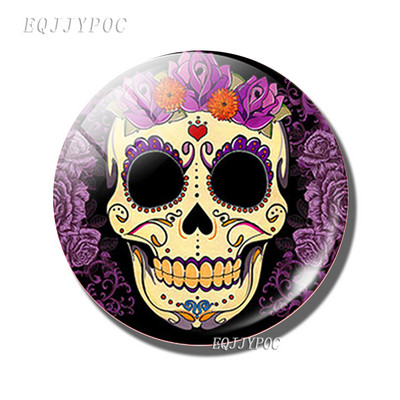 Candy Skull Fridge Magnet Mexican Ghost Festival Message Magnet 30 MM GlassMagnetic Ψυγείο Αυτοκόλλητα Θήκη σημειώσεων Διακόσμηση σπιτιού