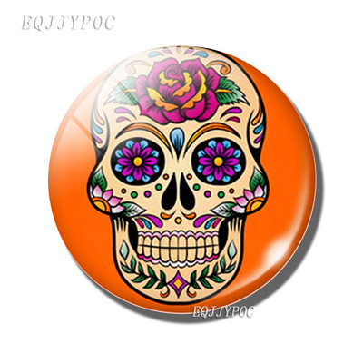 Candy Skull Fridge Magnet Mexican Ghost Festival Message Magnet 30 MM GlassMagnetic Ψυγείο Αυτοκόλλητα Θήκη σημειώσεων Διακόσμηση σπιτιού