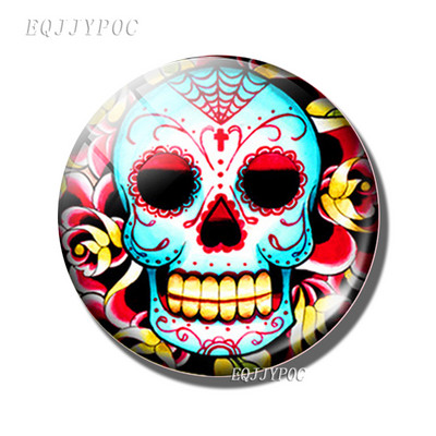 Candy Skull Fridge Magnet Mexican Ghost Festival Message Magnet 30 MM GlassMagnetic Ψυγείο Αυτοκόλλητα Θήκη σημειώσεων Διακόσμηση σπιτιού
