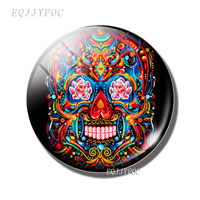 Candy Skull Fridge Magnet Mexican Ghost Festival Message Magnet 30 MM GlassMagnetic Ψυγείο Αυτοκόλλητα Θήκη σημειώσεων Διακόσμηση σπιτιού