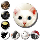 Aranyos macska dekoratív hűtőmágnesek Lovely Animal Lucky Cat Couple Cat 30MM Hűtőmágnes Macska Üzenőfal otthoni dekoráció