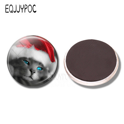 Aranyos macska dekoratív hűtőmágnesek Lovely Animal Lucky Cat Couple Cat 30MM Hűtőmágnes Macska Üzenőfal otthoni dekoráció