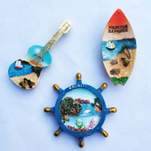 Maurīcijas ledusskapja magnēti tūristu suvenīri 3d sveķu ledusskapja uzlīmes Maurīcijas laivas stūres magnētiskās uzlīmes mājas dekorēšanai