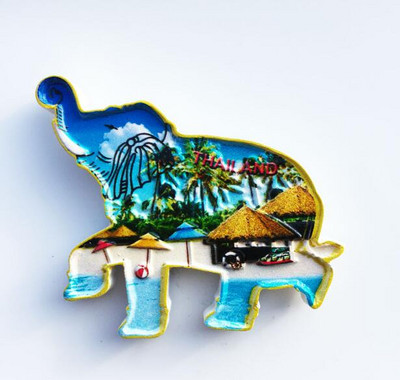 Αυτοκόλλητο ψυγείου Ταϊλάνδης 3d Stereo Bangkok Phuket Jade Buddha Temple Grand Palace Tourist Souvenir Refrigerator Magnet