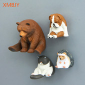 2023. gada jauni ledusskapja magnēti, sveķu multfilma jauks lācis suns kaķis ezis miegains zoodārzs ar rokām darināts ledusskapja uzlīmes magnēts