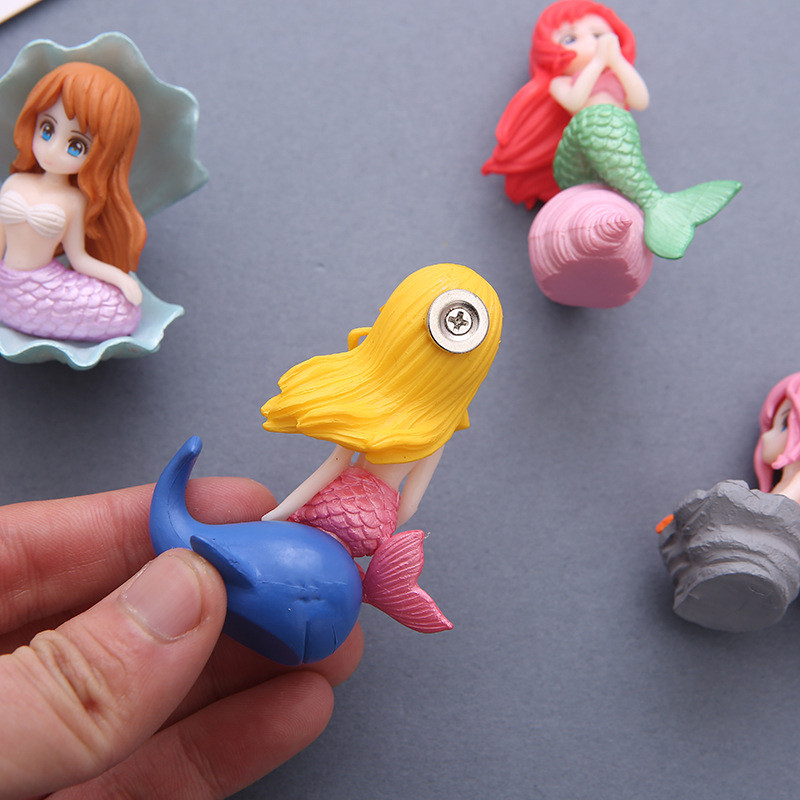 1 tk loomingulised tegelased merineitsi külmkapimagnetid armsad multifilmi isiksused loomingulised dekoratiivse magnetiga sõnumikleebised