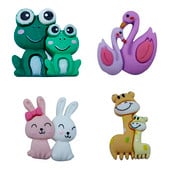 1 db Gyanta Kawaii Rajzfilm Állatok Hűtő Mágneses matrica Békák Hattyúk Nyulak Zsiráfok Hűtőmágnes barkács irodaszerek