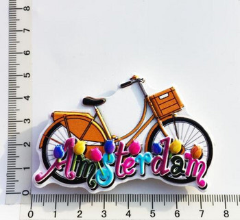 Ποδήλατο στο Άμστερνταμ, Ολλανδία Τρισδιάστατα αναμνηστικά τουρισμού μαγνήτες ψυγείου