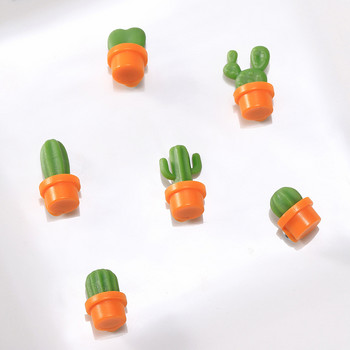 6 бр. 3D магнити за хладилник Стикер за табло за съобщения за сукулентни растения Сладко копче Декорация на кактус Джаджа Магнит за хладилник Кухня