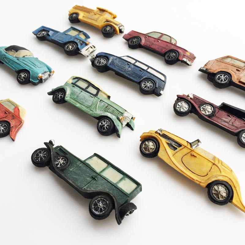 Radošs magnētisks ledusskapis ielīmēts Amerikas un Eiropas 3D klasiskās klasiskās automašīnas bērnu izglītība amatniecība Ledusskapja magnēts