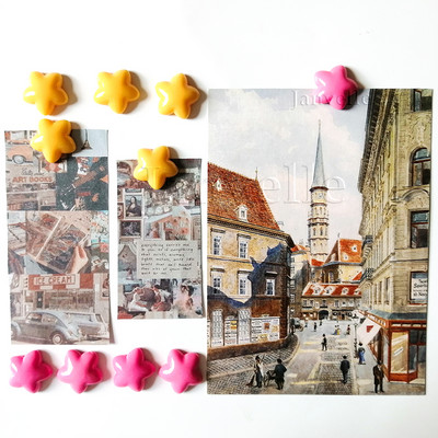 10 gab Krāsaini Zvaigžņu ledusskapja magnēti Mazas magnētiskas uzlīmes ledusskapim 2CM dekoratīvs sīks magnētu komplekts foto sienu dekorēšanai