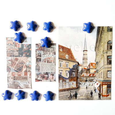 10 gab Krāsaini Zvaigžņu ledusskapja magnēti Mazas magnētiskas uzlīmes ledusskapim 2CM dekoratīvs sīks magnētu komplekts foto sienu dekorēšanai